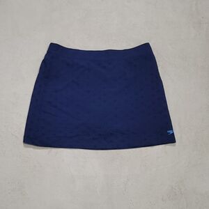 Speedo  Womens Eyelet Navy Blue  Skort Sz Large